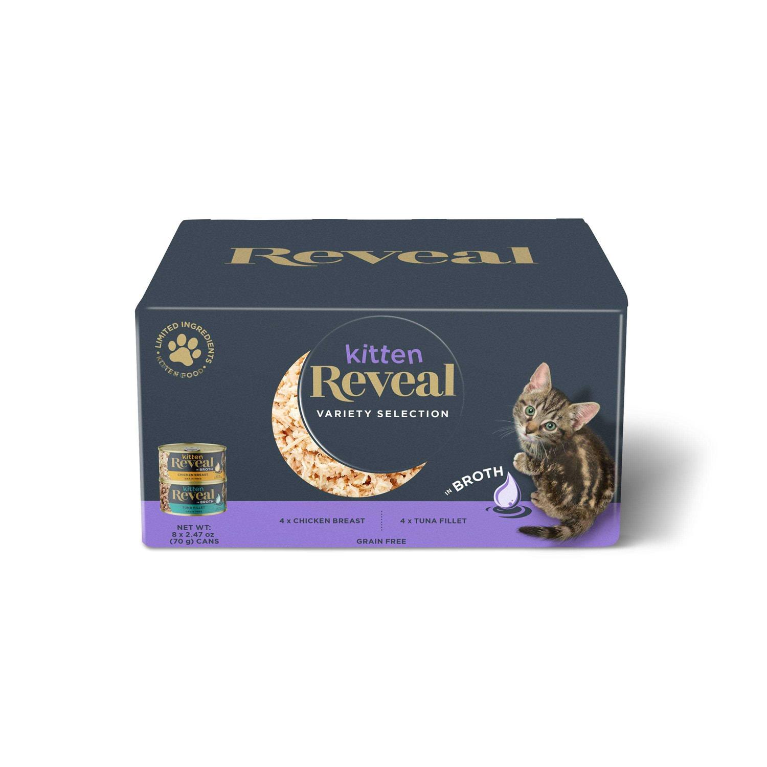 Reveal Natural Wet Kitten Food Chicken & Tuna Broth Variety Pack