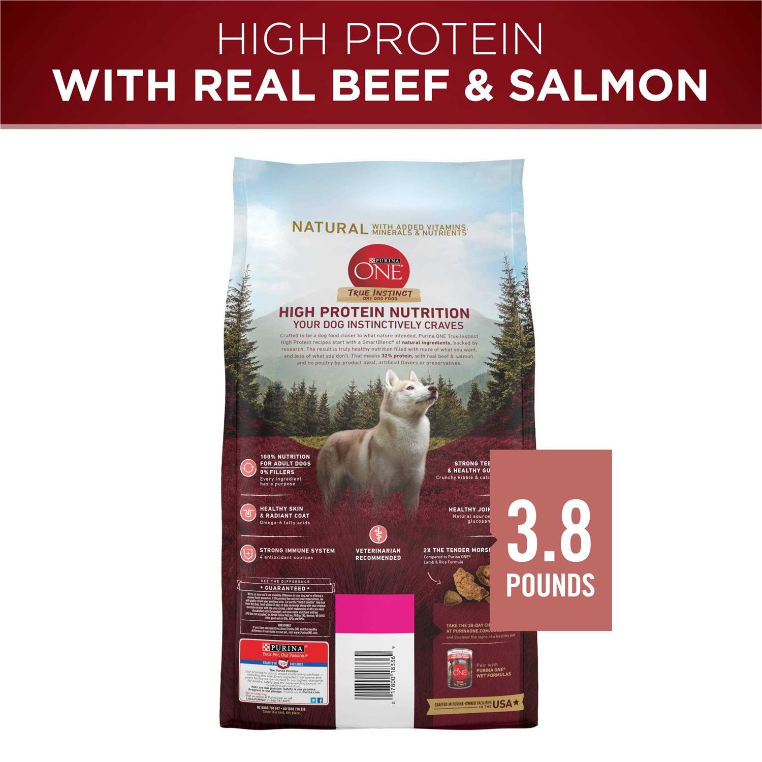 Purina ONE True Instinct High Protein Formula with Real Beef and Salmon Dry Dog Food