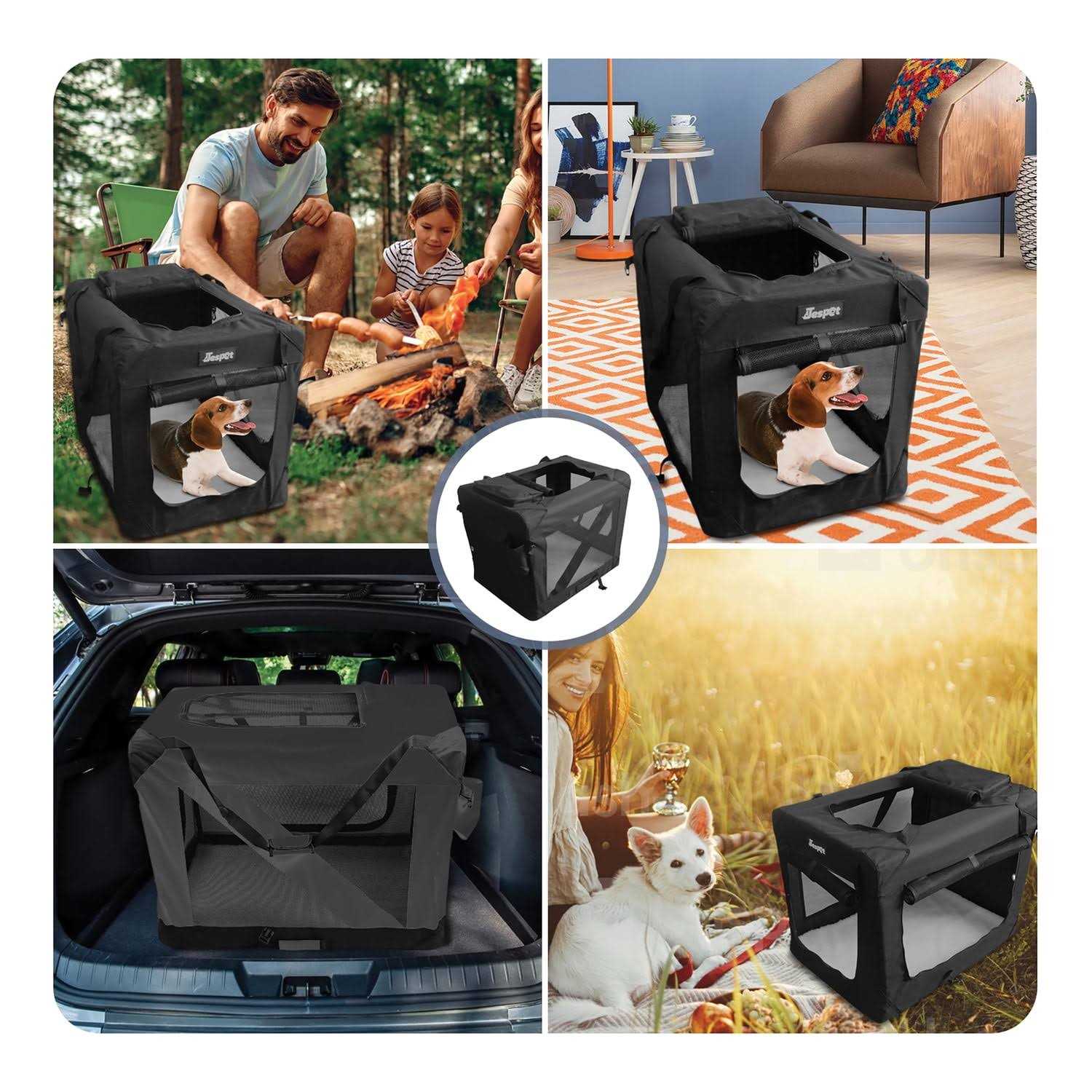 Jespet 3-Door Collapsible Soft-Sided Dog Crate