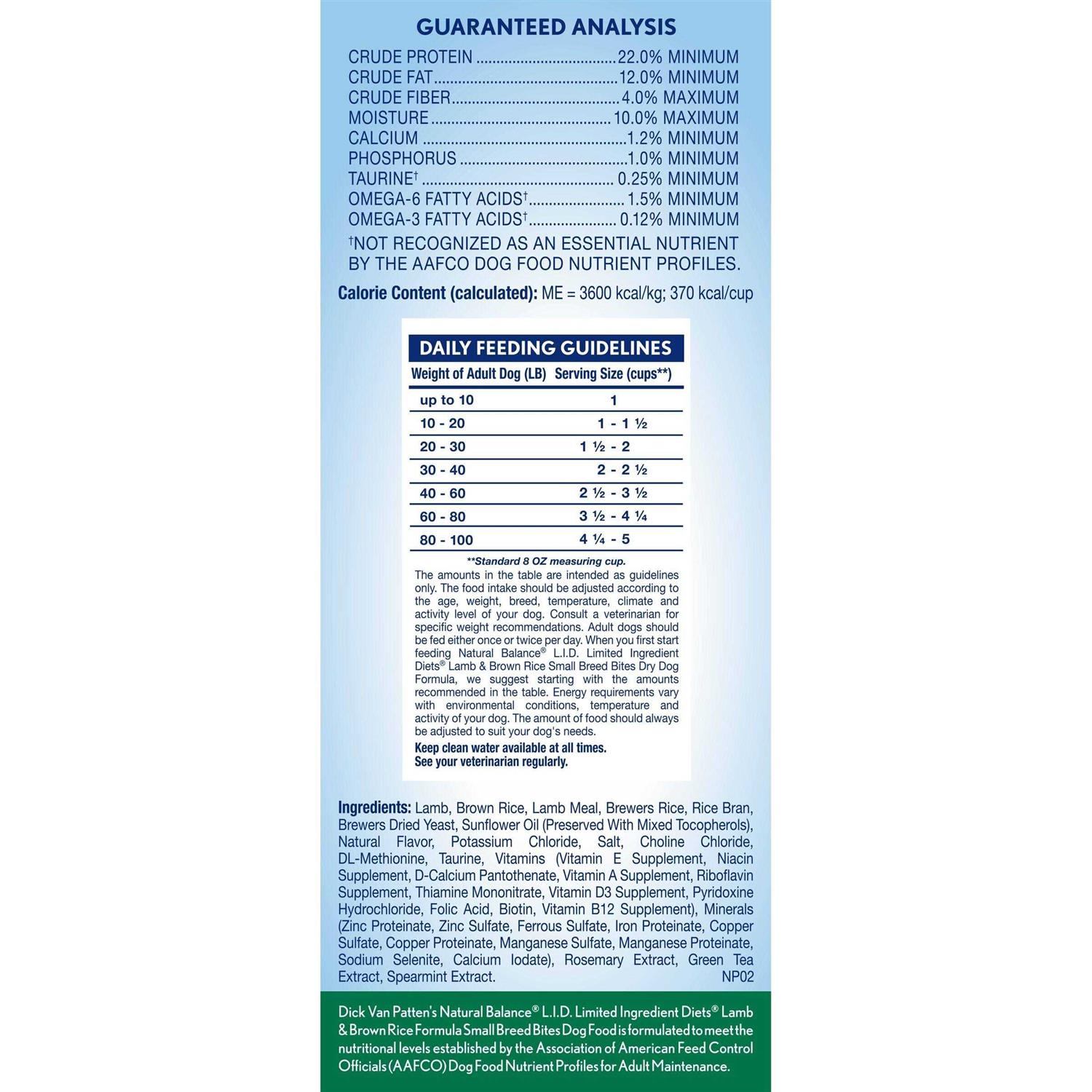 Natural Balance Limited Ingredient Lamb & Brown Rice Breed Dry Dog Food