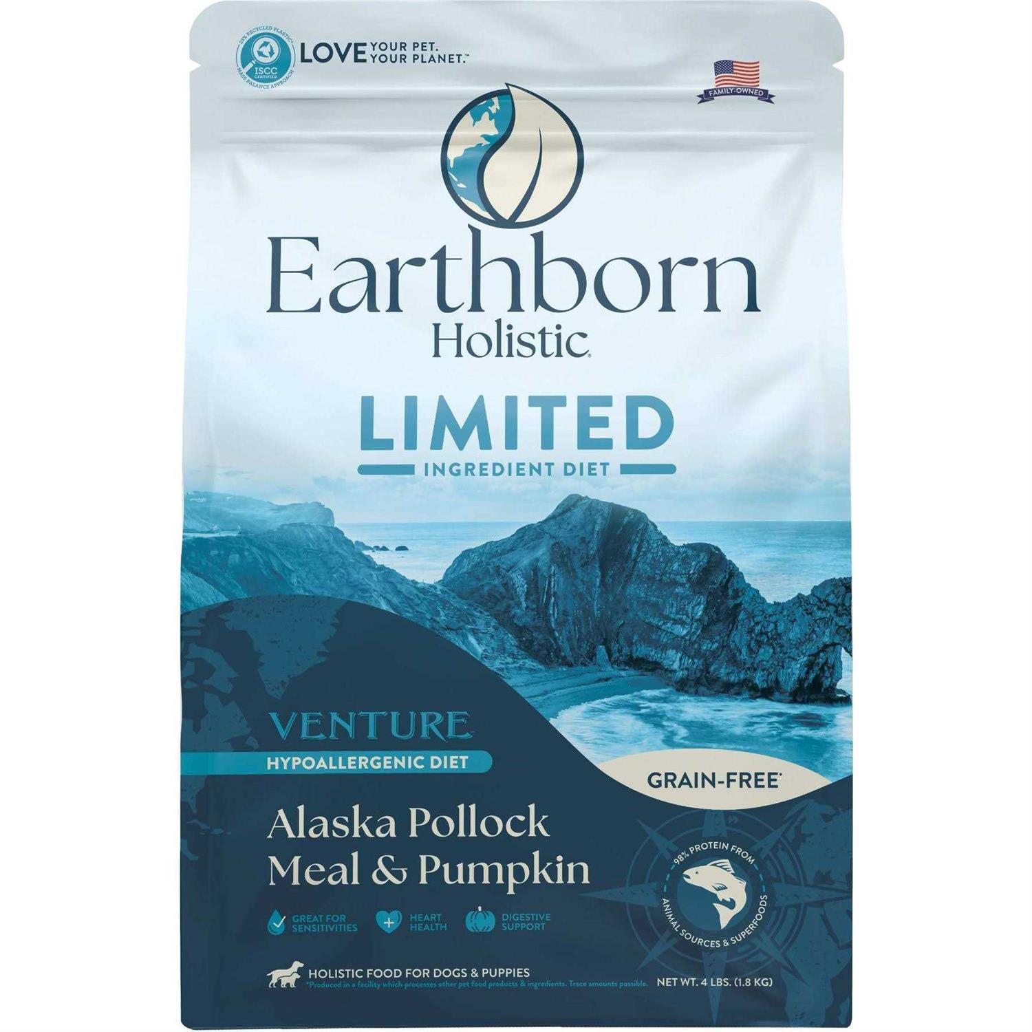 Earthborn Holistic Venture Limited Ingredient Alaska Pollock Meal & Pumpkin Grain-Free Dry Dog Food