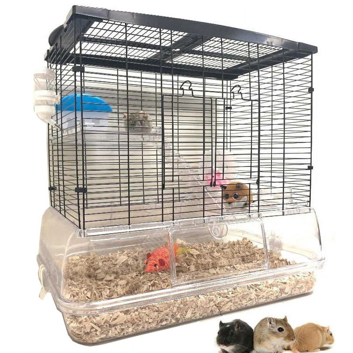 Mcage Large 3-Story Acrylic Clear Hamster Palace Habitat Home House Cage for Guinea Pig Rodent Gerbil Rat Mice Mouse