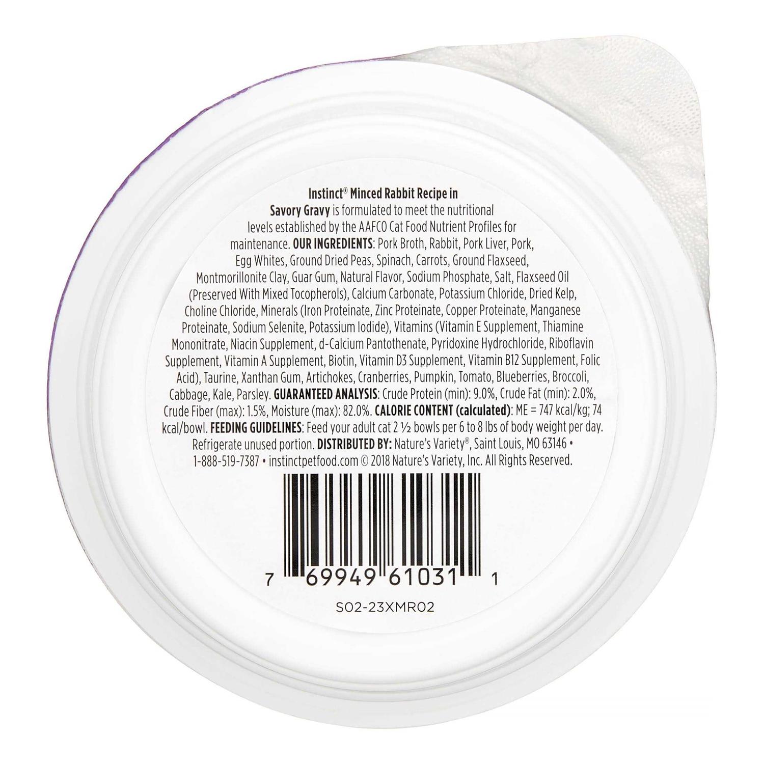 Instinct Grain-Free Minced Recipe Real Wet Cat Food Cups