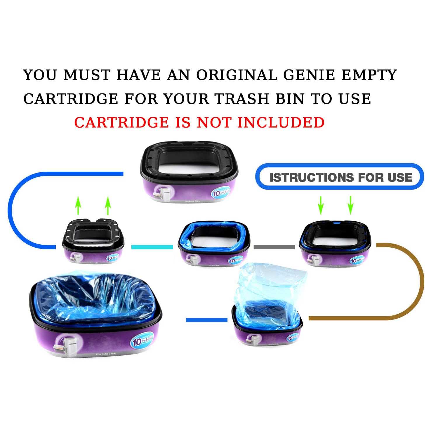 9 Pack Cat Litter Refills Bag Litter Pail Refills Cat for Litter Genie/Plus/XL Litter Refill Generic Litter Refills Bag