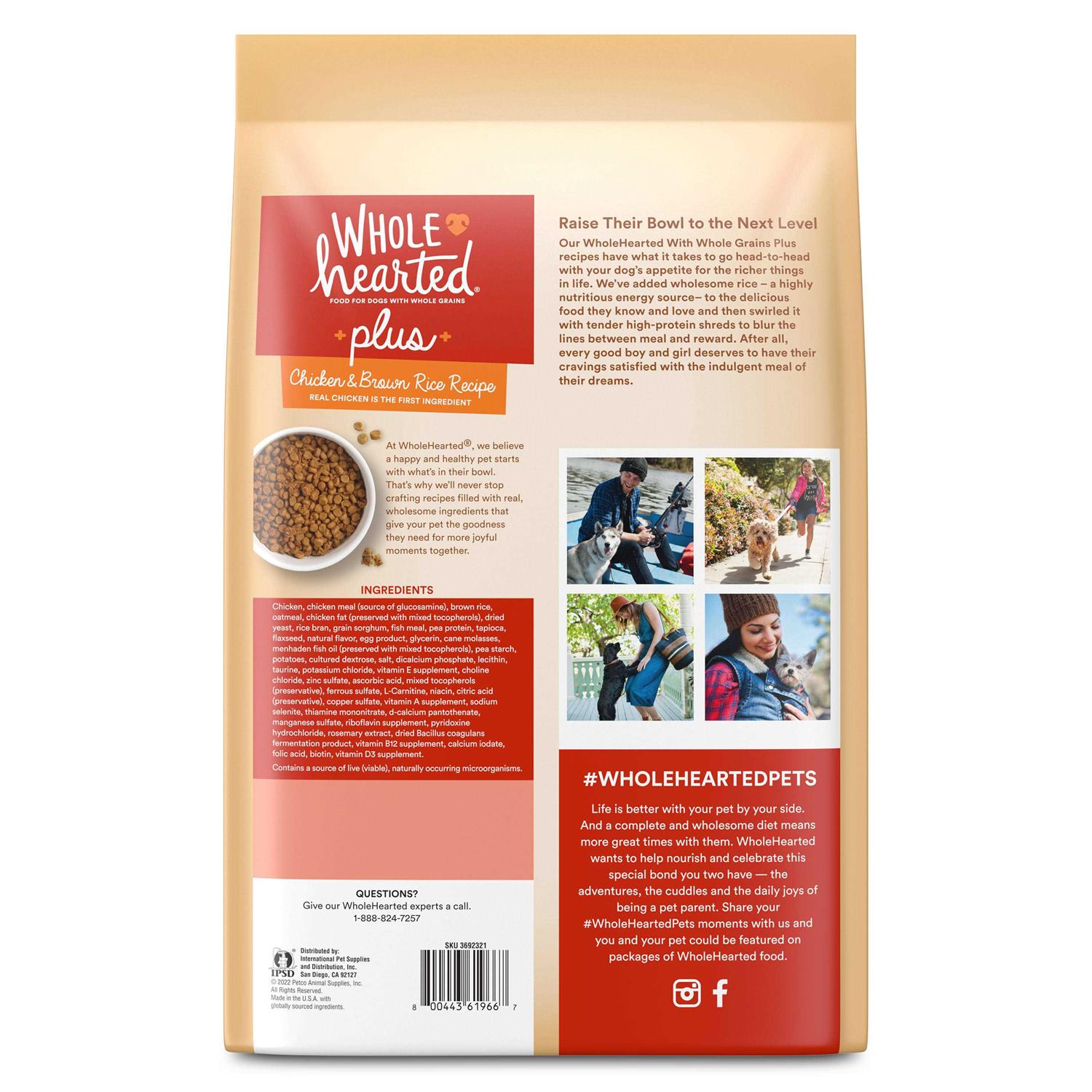 WholeHearted Plus Chicken & Brown Rice Recipe with Whole Grains Dry Dog Food