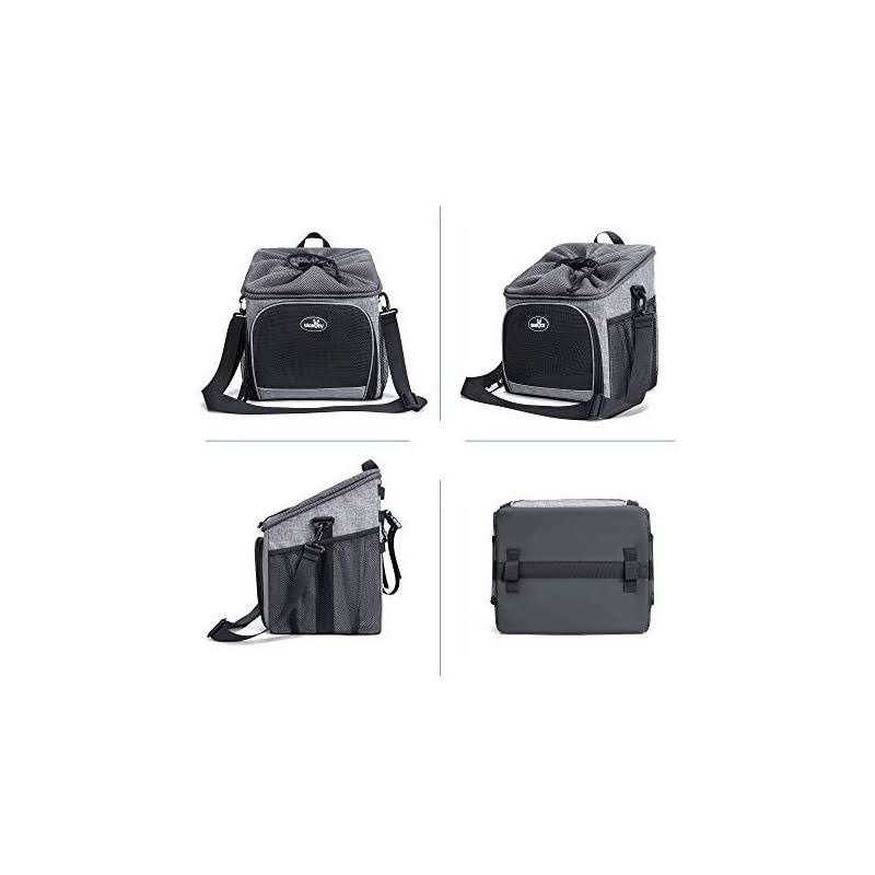 Wakytu Dog Bike Basket Carrier Pet Bicycle Front Carrier Backpack for Bike Riding Foldable Removable