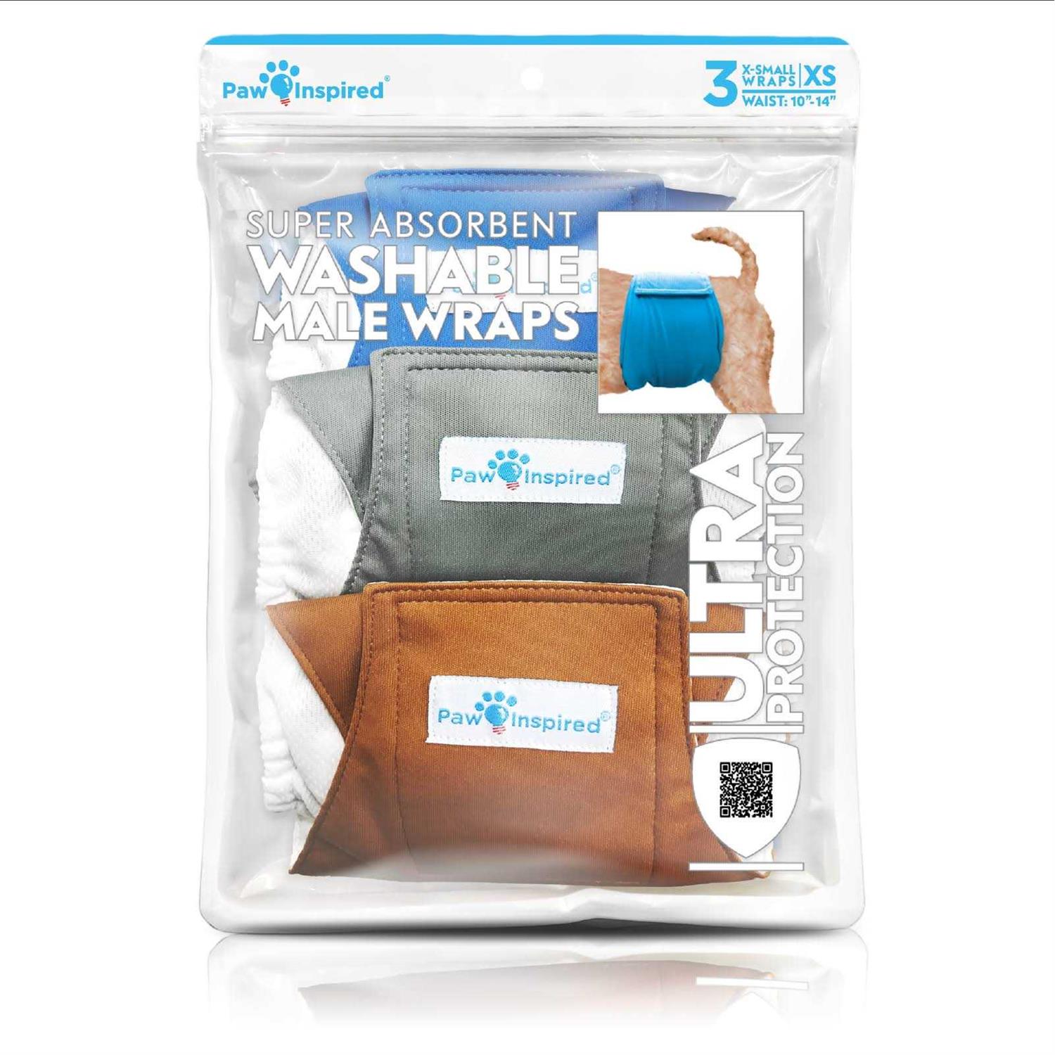 Paw Inspired Male Dog Wraps Washable Belly Band for Dogs