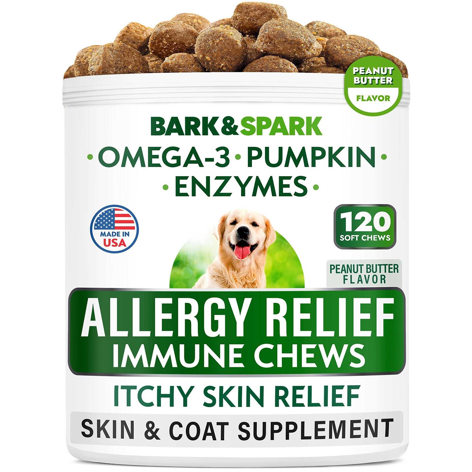 Bark&Spark Dog Allergy Relief Chews Anti-Itch Skin & Coat Supplement