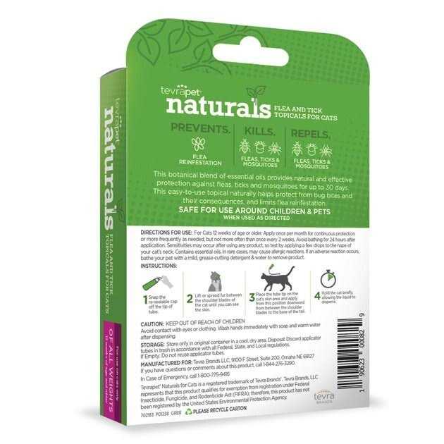 TevraPet Naturals Flea & Tick Topicals for Cats