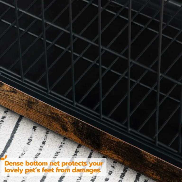 HOOBRO Dog Crate Furniture Large Dog Kennel Indoor 38.6 Wooden Pet Furniture with Pull-Out Tray