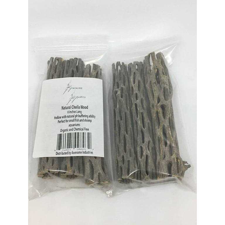 Awesome Aquatic Natural Cholla/Choya Wood 3 Pieces 6 for Shrimp Habitat and Food Treat Hermit Crabs Plecos Aquarium Decoration Lowers pH Hideouts and