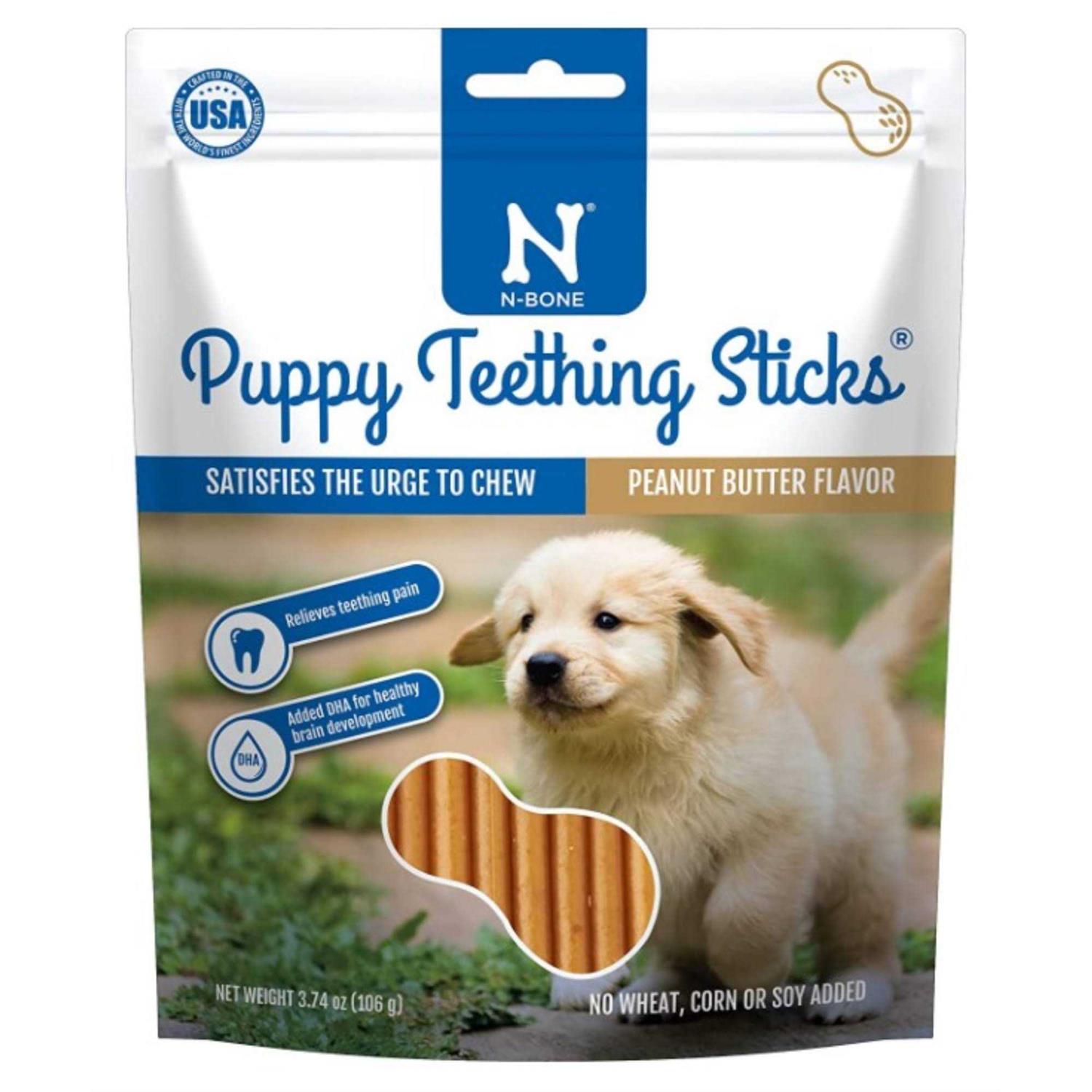 N-Bone Puppy Teething Sticks Peanut Butter Flavor