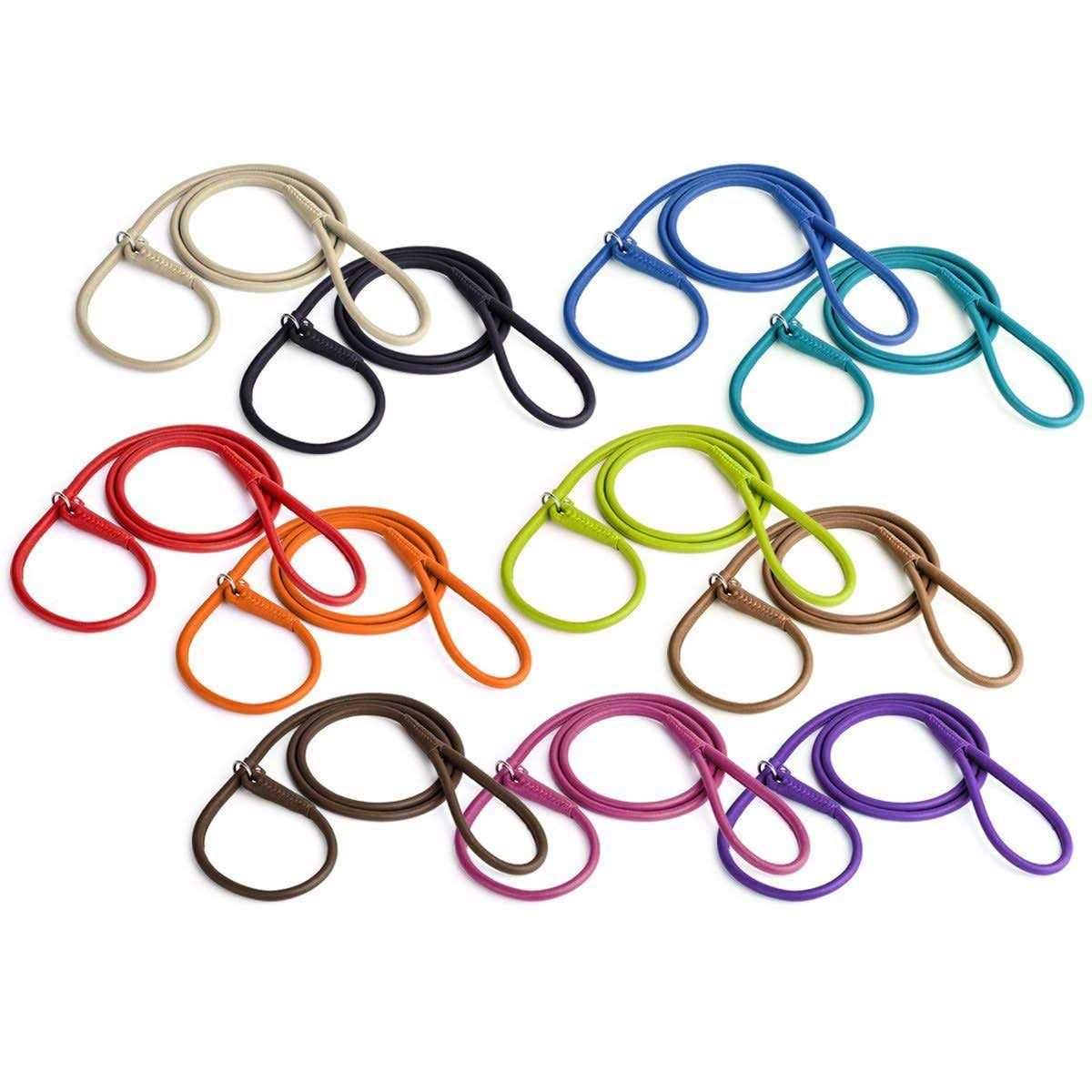 Dogline Leather Round Slip Lead