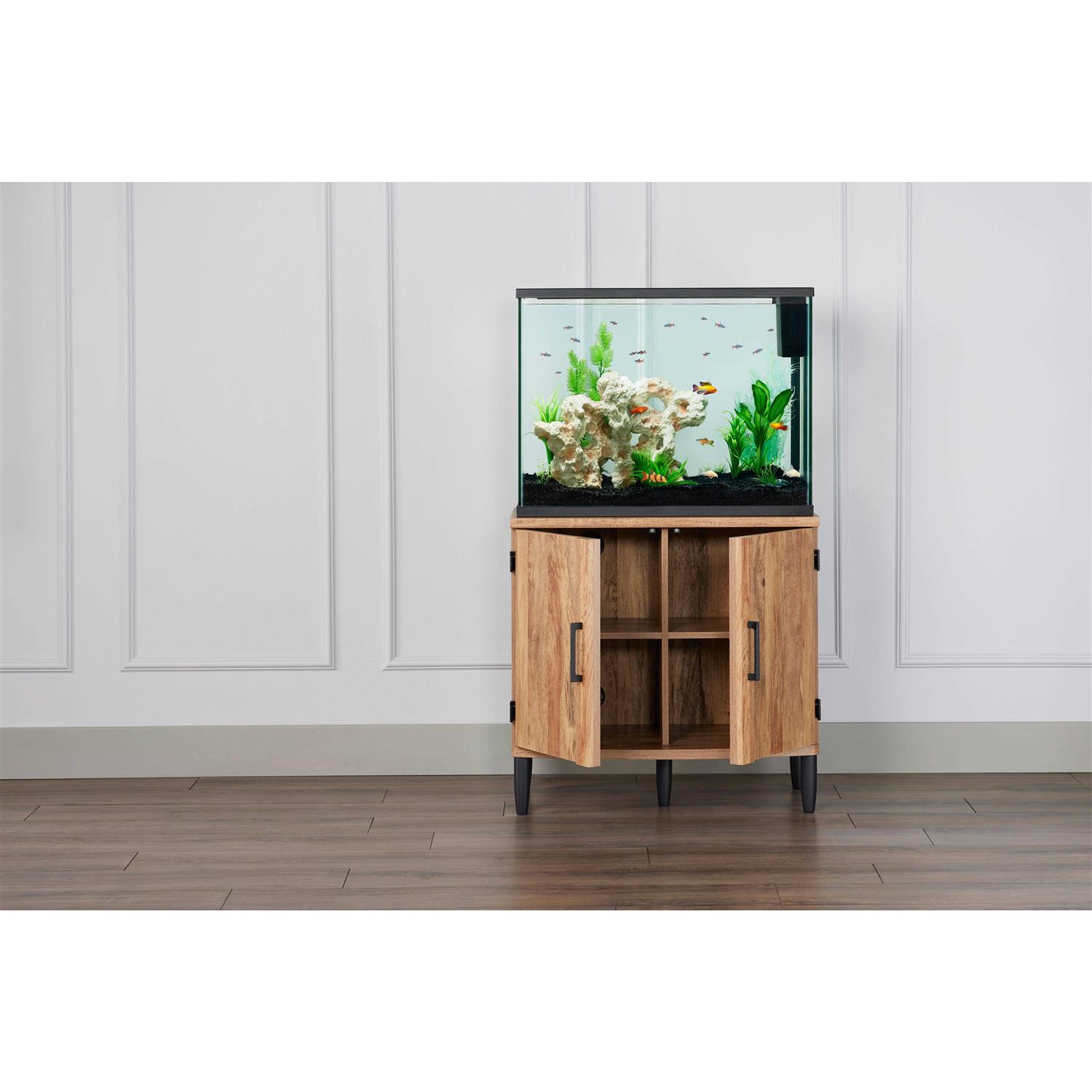 Top Fin Bowfront Aquarium Tank Stand 36 Gallon