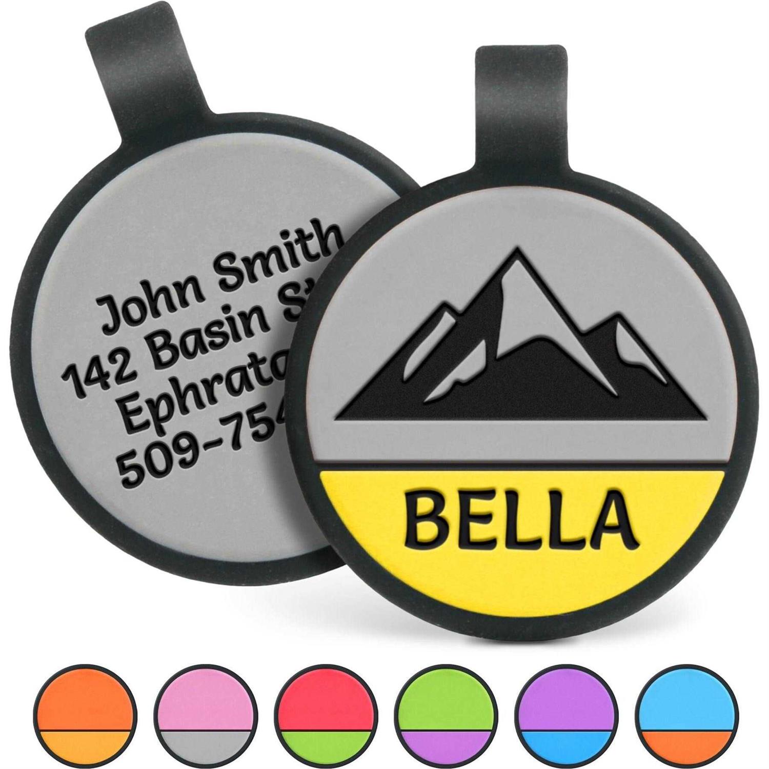 GoTags Mountain Design Silent Silicone Dog ID Tag
