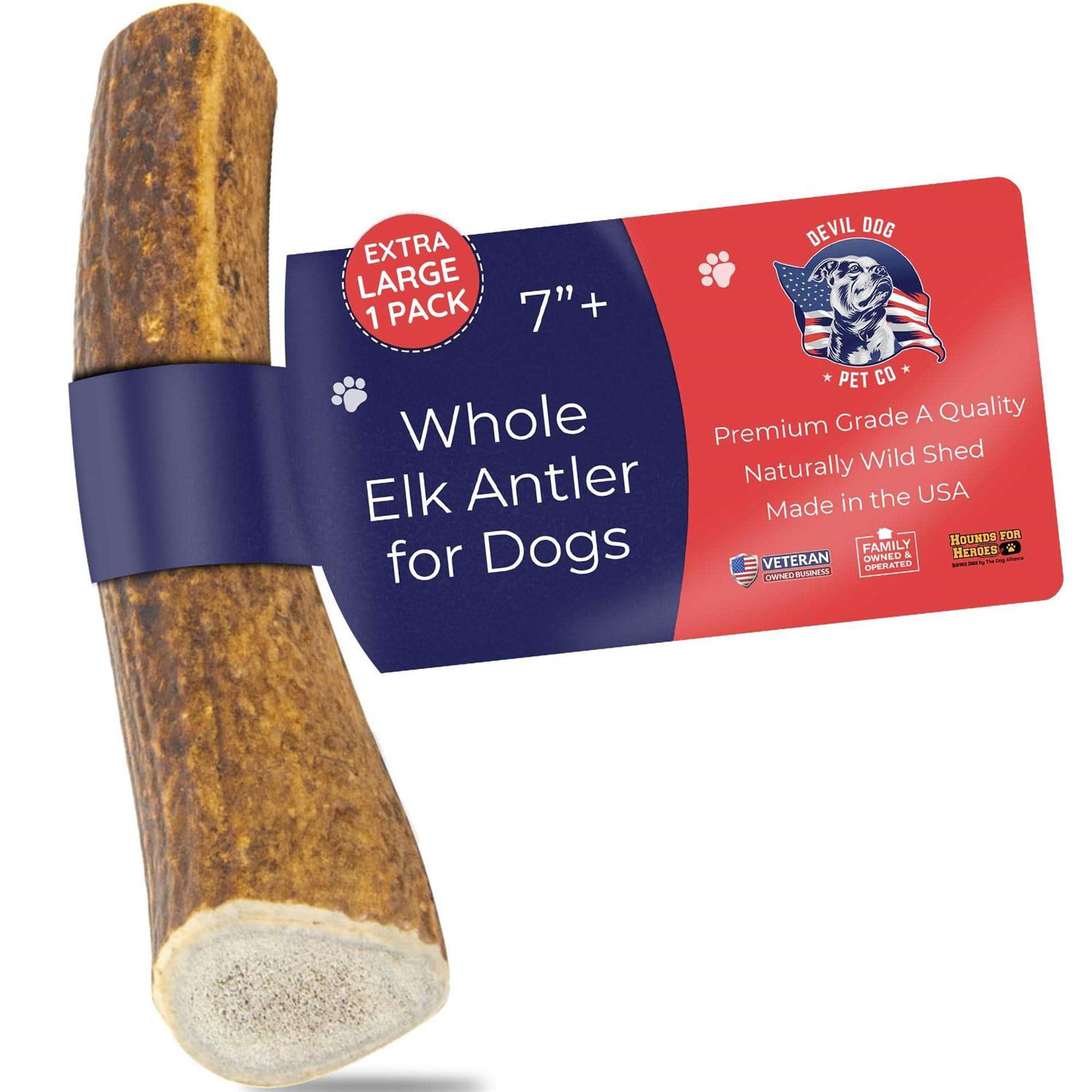 Devil Dog Pet Co Antler Dog Chew Premium Elk Antlers for Dogs Long Lasting Dog Bones for Aggressive Chewers