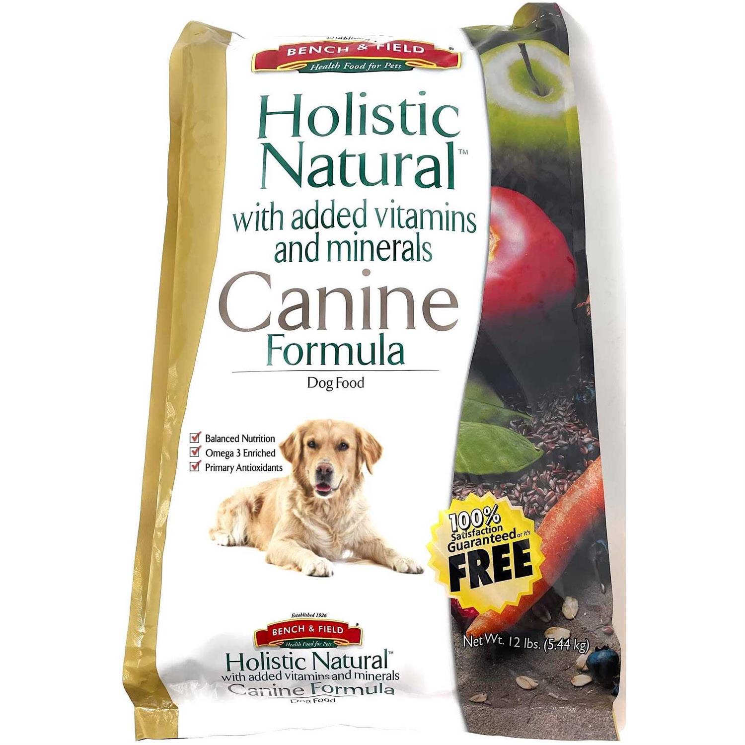 Bench & Field Holistic Natural Adult Dry Dog Food, Chicken Meal and Brown Rice Recipe 6.6 lb Bag