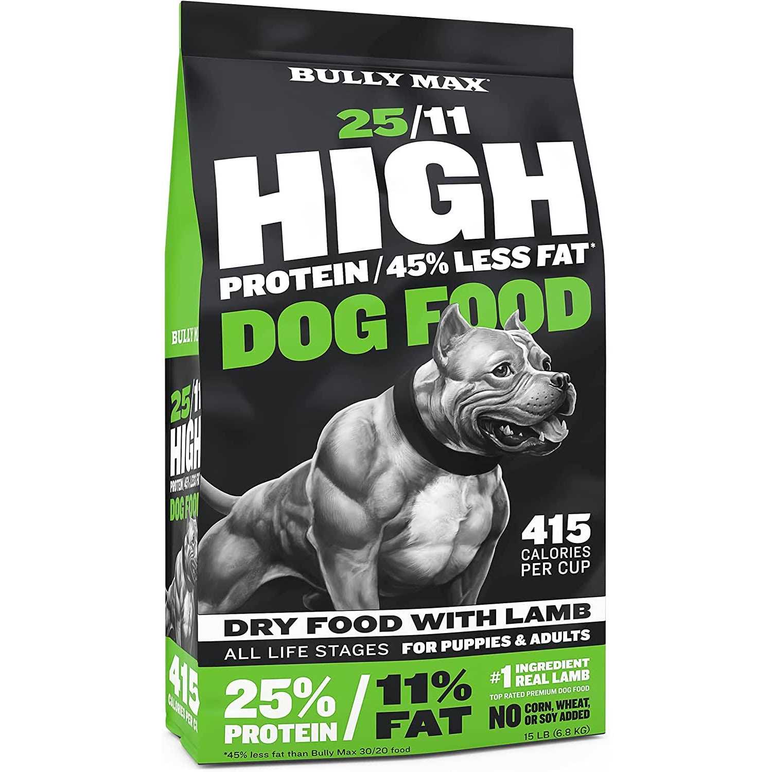 Bully Max 25/11 High Protein & Low Fat Dog Food Chicken-Free Lamb Flavor