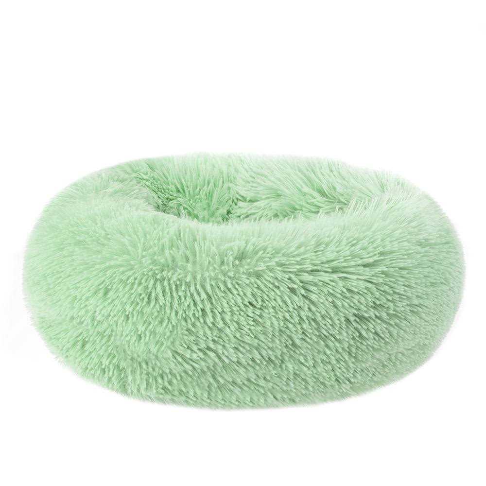Round Plush Pet Bed for Dogs & Cats,Fluffy Soft Warm Calming Bed Sleeping Kennel Nest