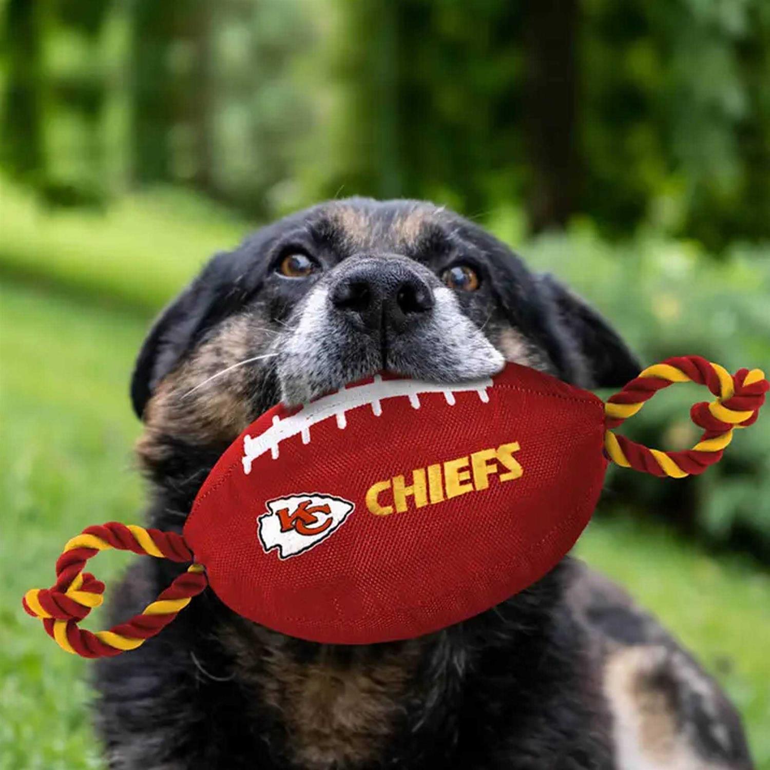 Kansas City Chiefs Nylon Football Dog Toy