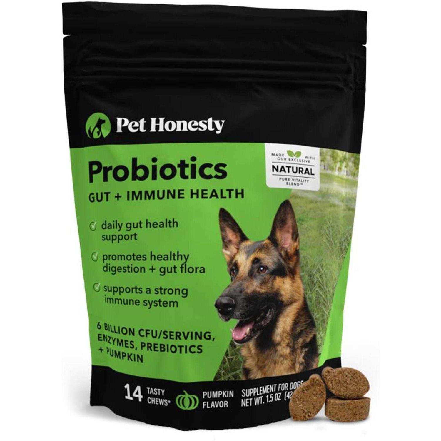 PetHonesty Digestive Probiotics Pumpkin Flavored Soft Chews Digestive Supplement for Dogs