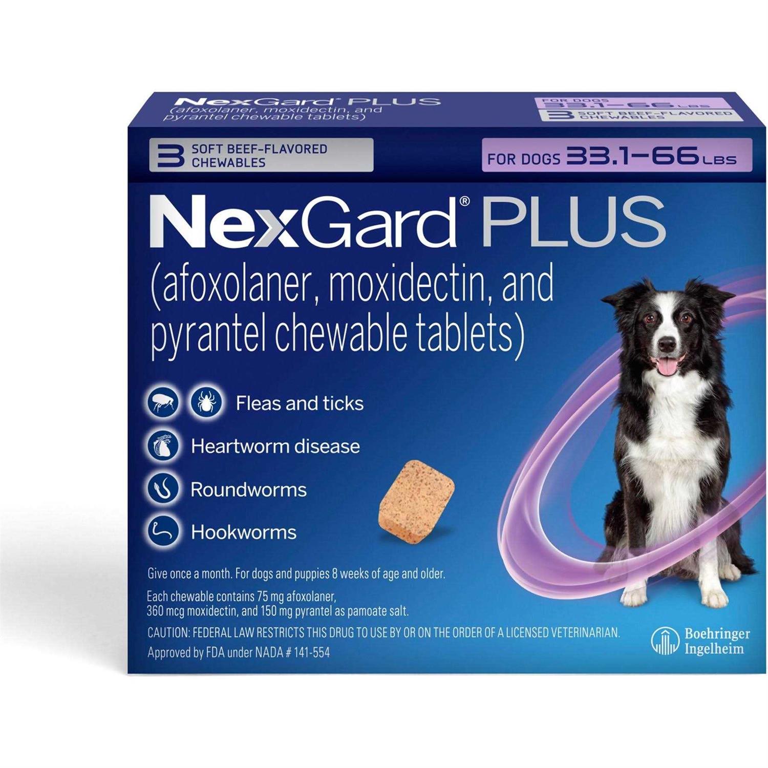 NexGard Plus Chewables for Dogs 33.1-66 lbs