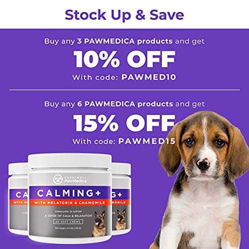 PawMedica Calming Chews for Dogs Dog Sleep Supplement Melatonin for Dog Anxiety