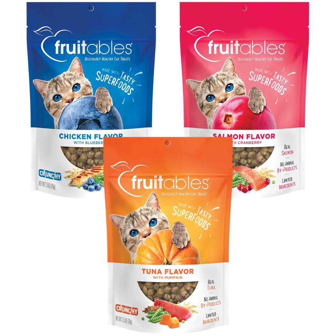 Fruitables Cat Treat 3 Flavor Variety Pack of 2.5oz Bags