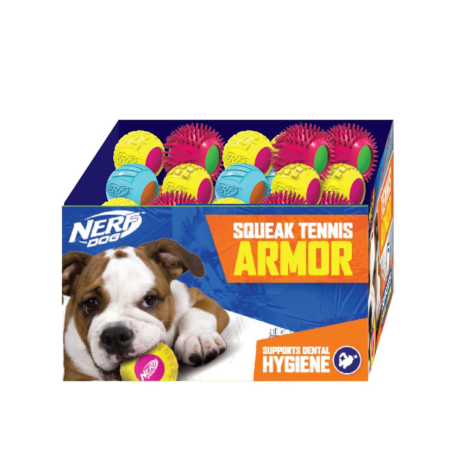 Nerf Squeak Tennis Armor Dog Toys