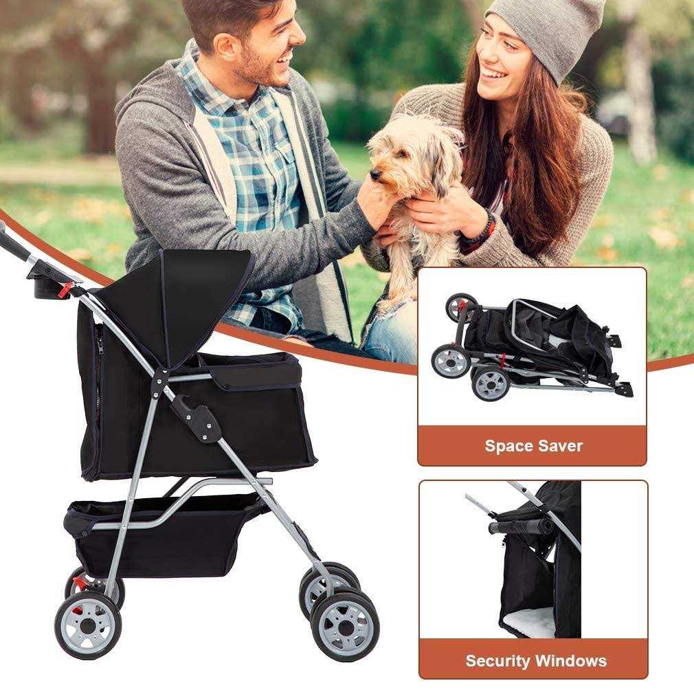 Bestpet 4 Wheels Pet Stroller for Cats and Dogs