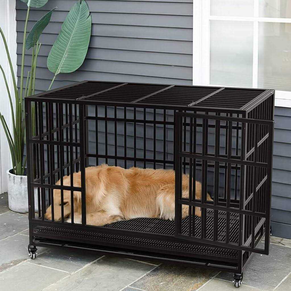 Vitesse Heavy Duty Indestructible high Anxiety Dog Crate cage for Outdoor and Indoor with Removable Tray