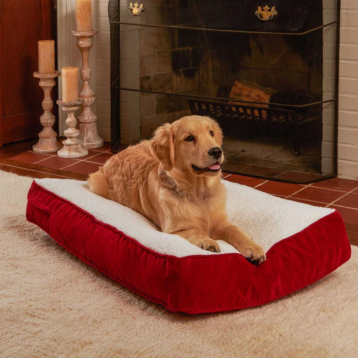Happy Hounds Bailey Rectangle Pillow Dog Bed w/ Removable COVER