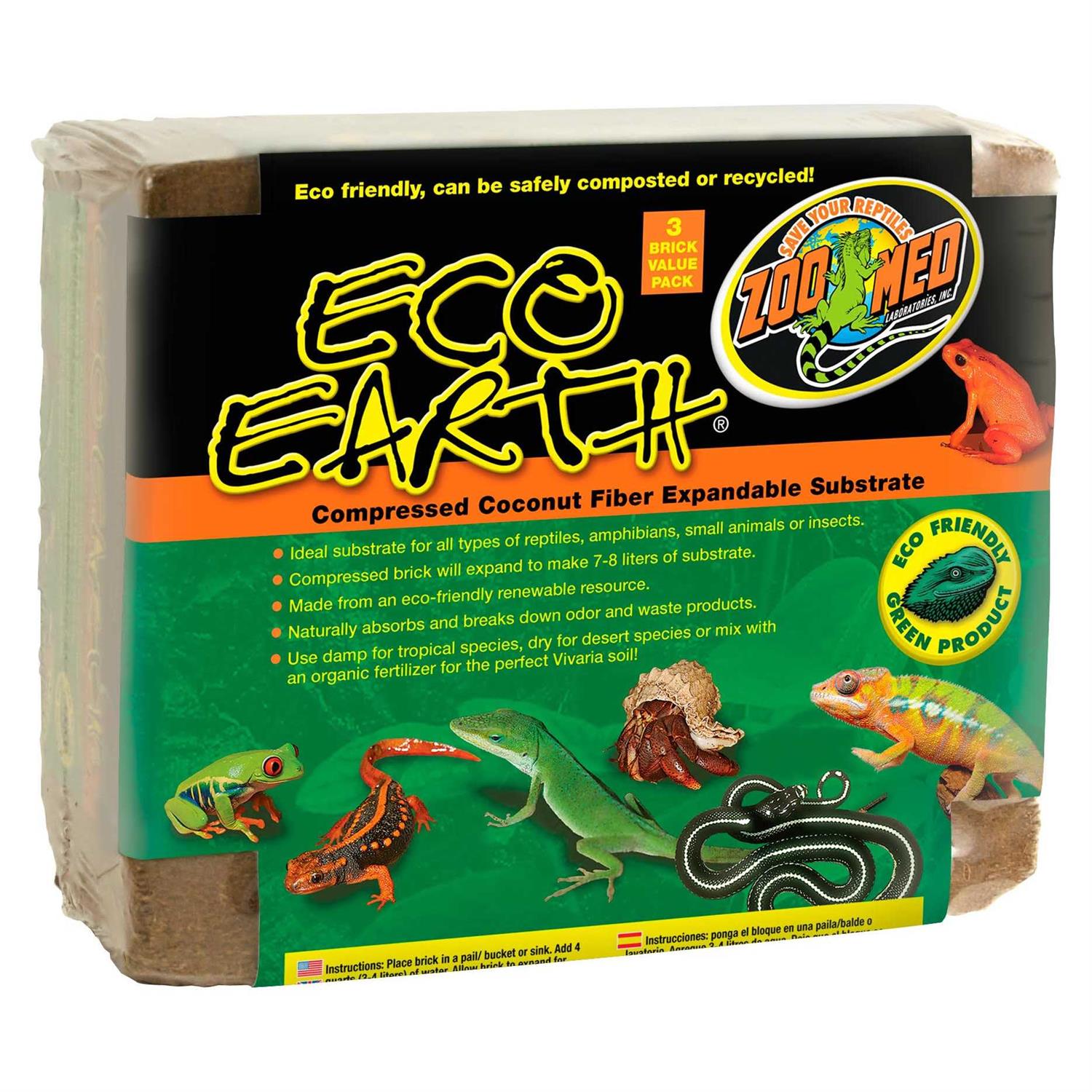 Zoo Med Eco Earth Compressed Coconut Fiber Expandable Substrate