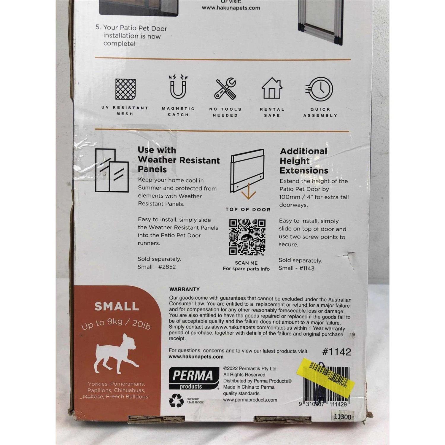 Hakuna Pets Small Silver Patio Pet Door