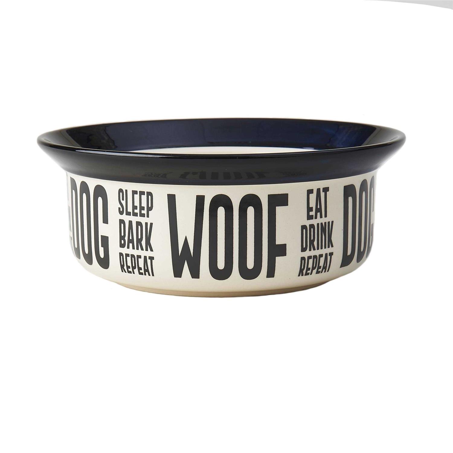 Petrageous Designs Eat Drink Repeat Stoneware Dog Bowl