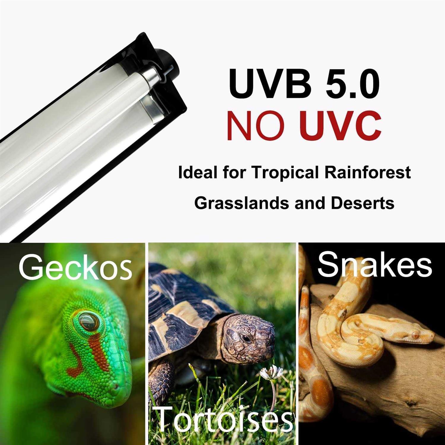 Giangarden T5 HO UVB Lighting Combo Kit, Reptile Light Fixture with UVB 10.0 Fluorescent Tube Ideal for tropical and deserts