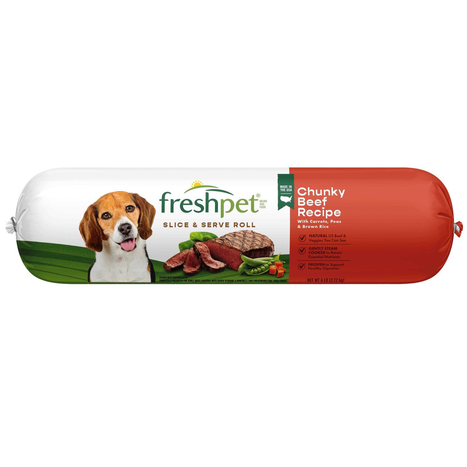 Freshpet Dog Food Chunky Beef Recipe