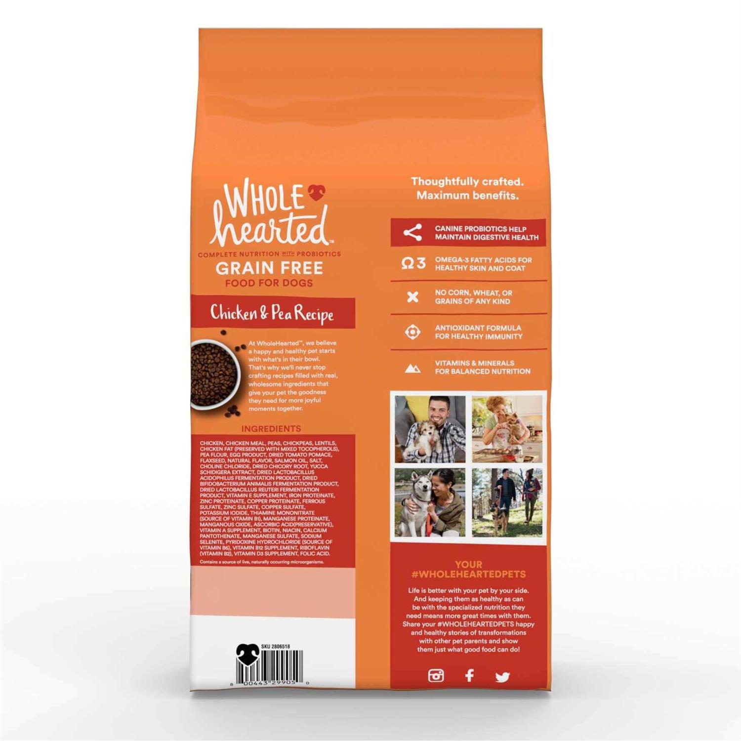 WholeHearted Grain Free Chicken and Pea Recipe Dry Puppy Food