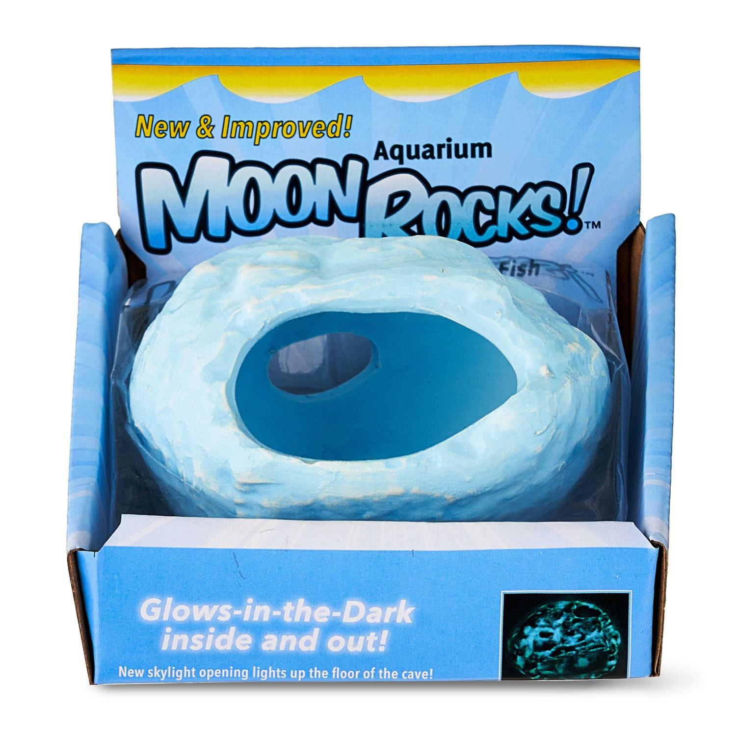 Underwater Galleries Aquarium Rock Cave -Moon Rock Glow-in-the-Dark Ceramic Cave