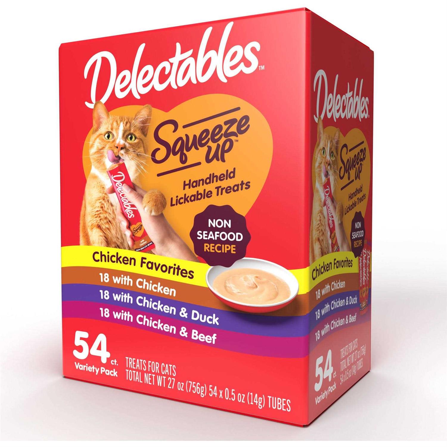Hartz Delectables Squeeze Up Non-Seafood Variety Pack Interactive Lickable Wet Cat Treats