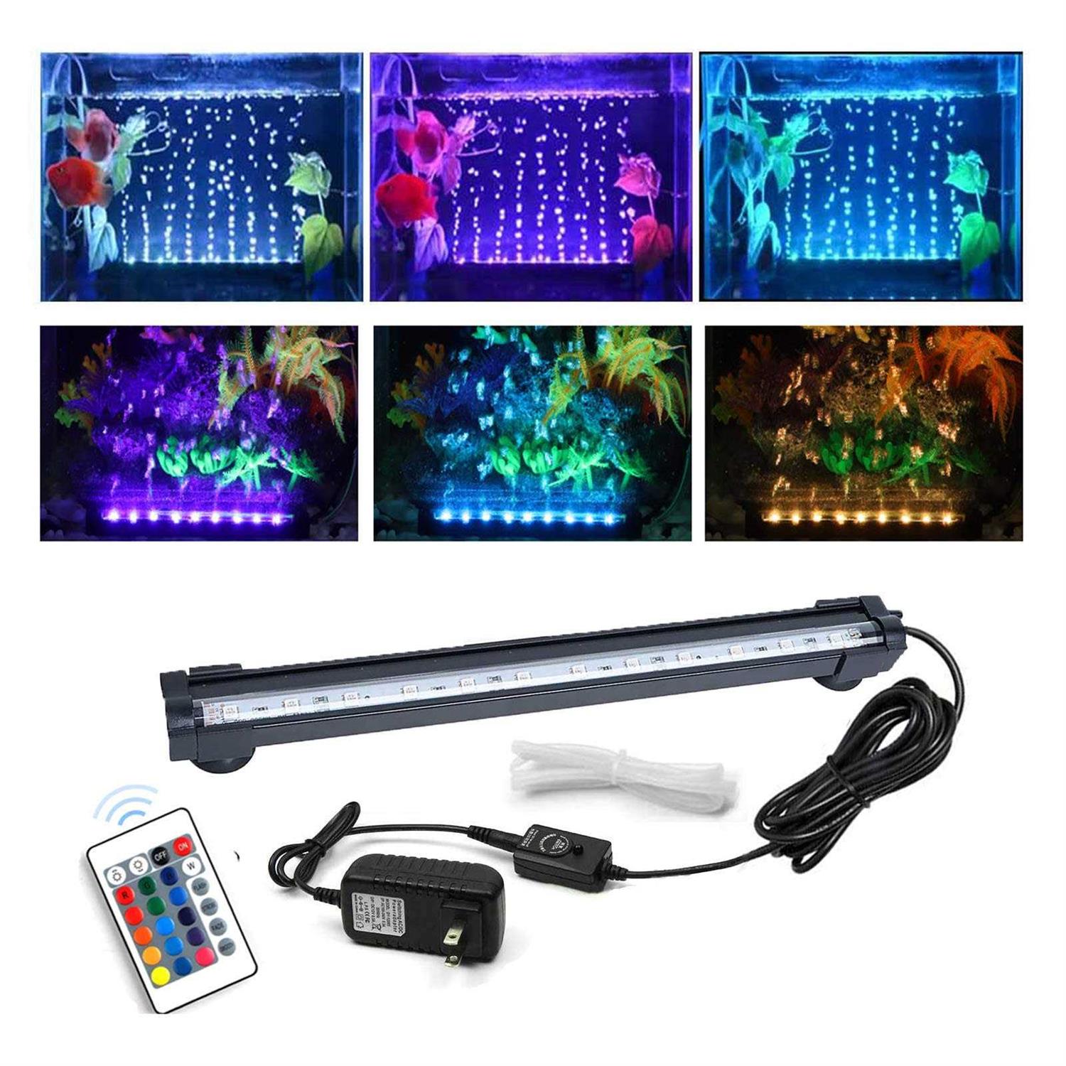 Aquarium air Bubble Light RGB LED Fish Tank Light with 16 Colors 4 Modes
