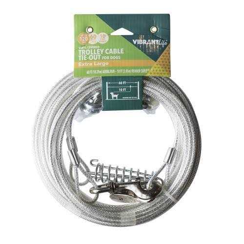 Vibrant Life Vinyl-Covered Trolley Cable Tie-Out for Dogs