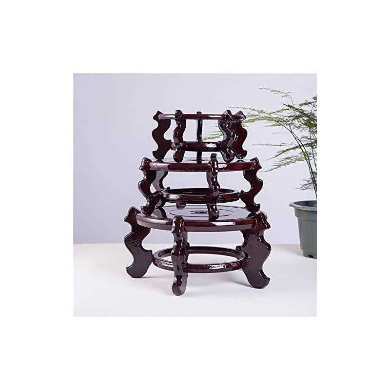 Thy Collectibles Beautiful Hand Craft Rosewood Oriental Fishbowl Vase Stand Round 5