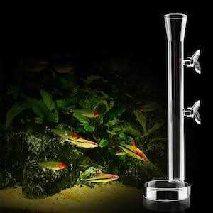 AnxunJim Aquarium Shrimp Feeding Tube and Dish Clear Crystal Glass Fish Tank Shrimp Feeder Tube Tray