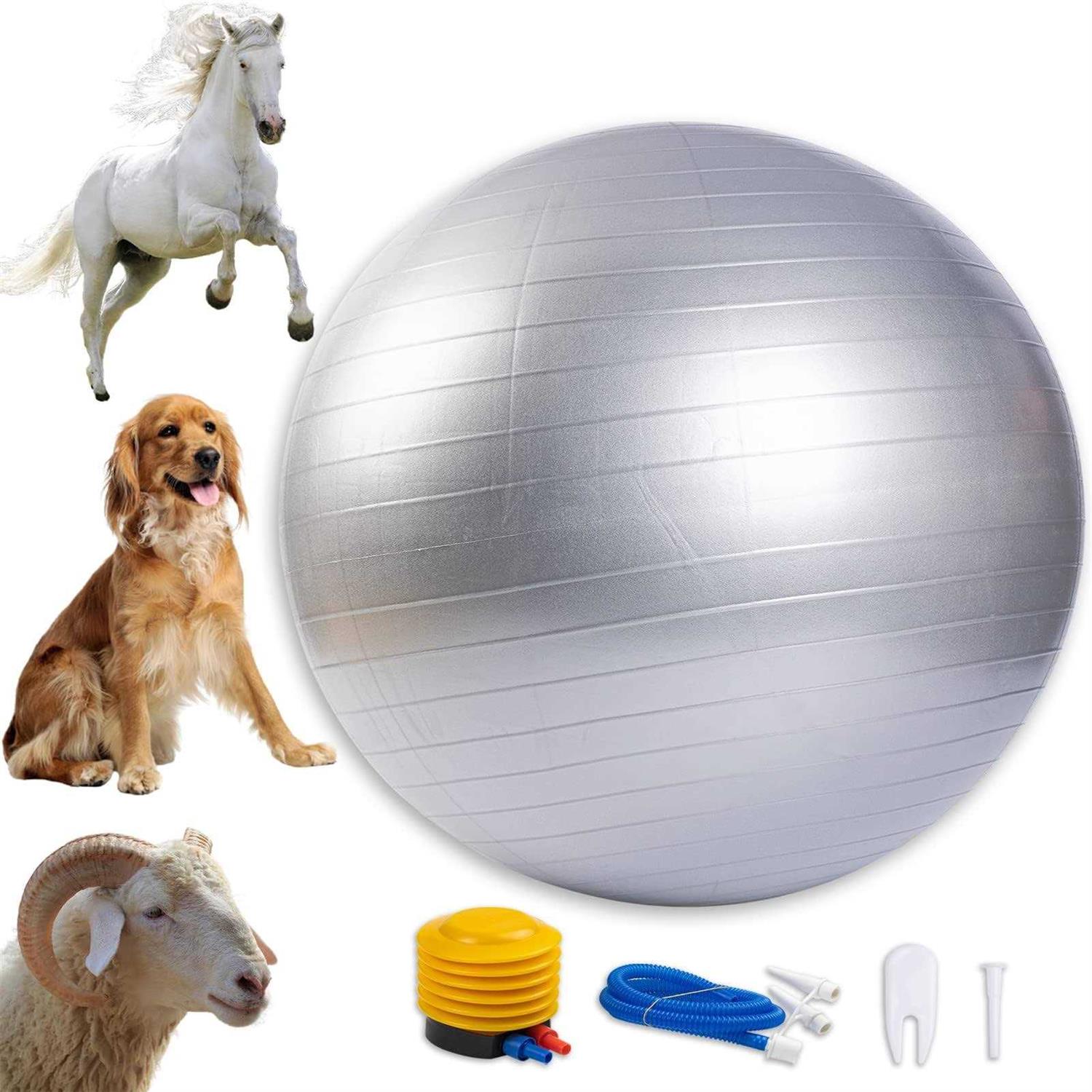capuca Large Horse Balls for Play 30 Inch Anti-Burst Mega Herding Ball Giant Horse for Dogs Goats Horses to Play with Pump