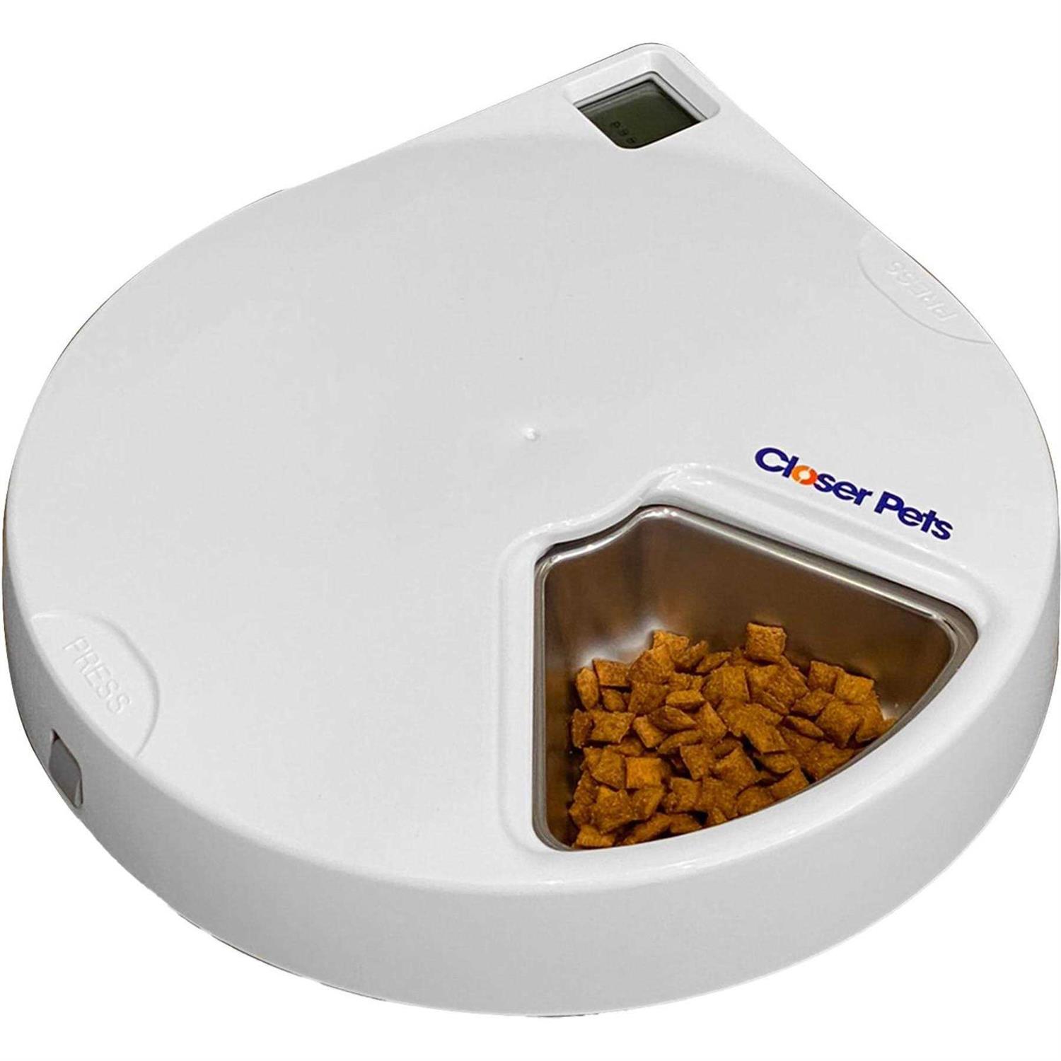 Closer Pets Five-meal Automatic Pet Feeder with Stainless Steel Bowl Inserts and Ice Packs