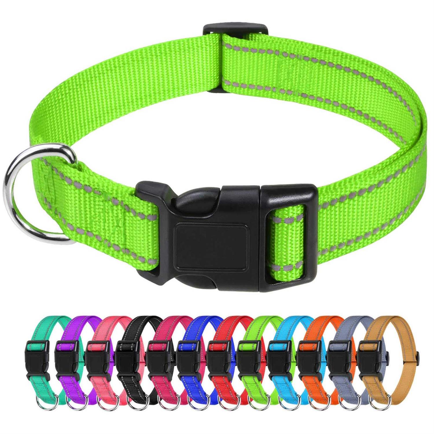 TagME Reflective Nylon Dog Collars Adjustable Classic Dog Collar with Quick Release Buckle Dogs