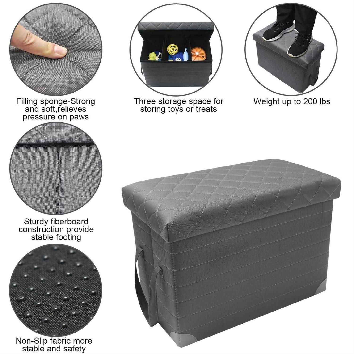 LIONROGE Car Back Seat Extender for Large Dogs up to 200lbs,Dog Car Back & Front Seat Extender with Storage,Prevent Your Dogs from Falling Off The
