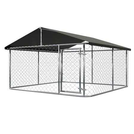 Petony Outdoor Dog Kennel Dog Cage Dog Playpen Dog Fence Chicken Coop Hen House Heavy Duty Pet Playpen with Large Galvanized Chain Link with UV