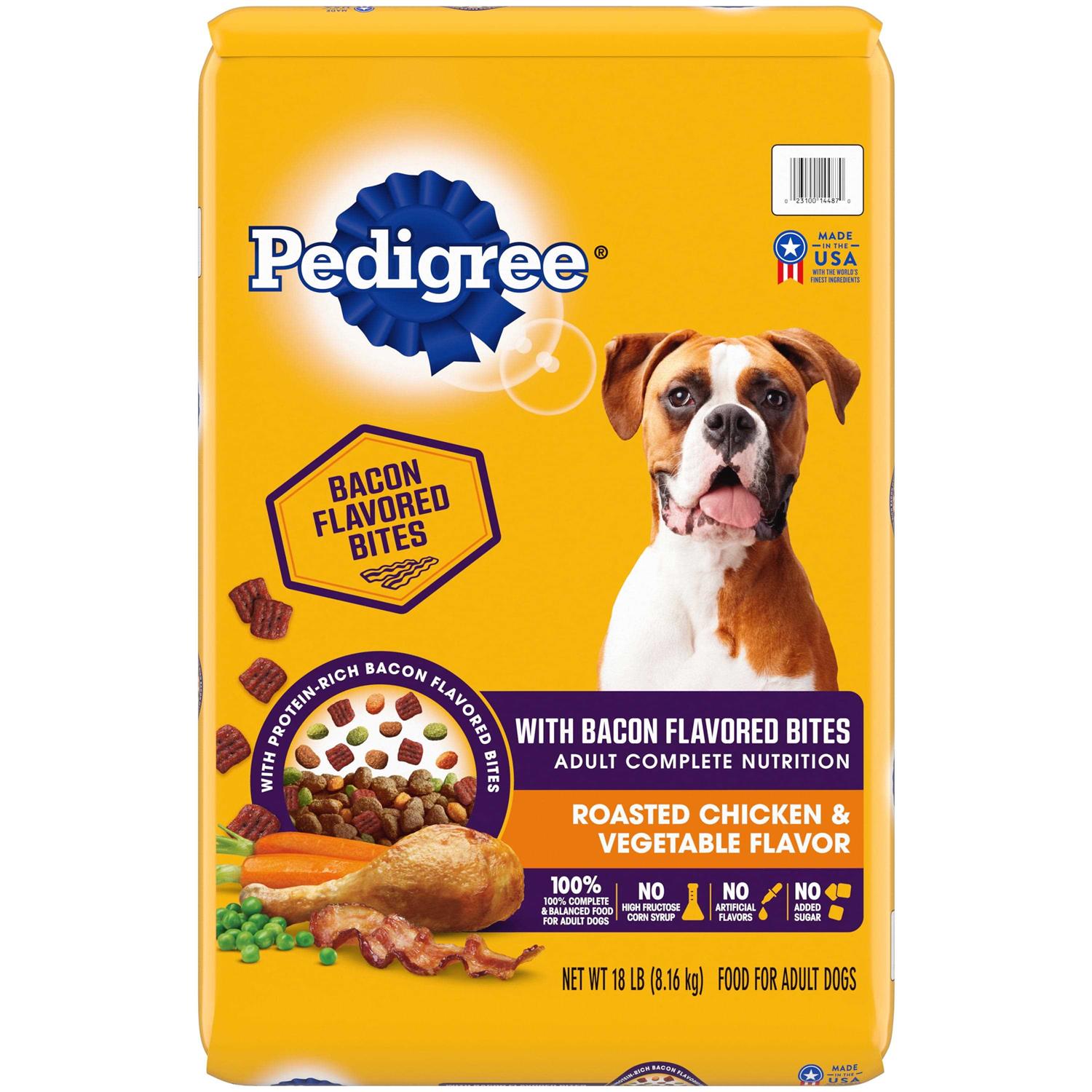 Pedigree with Bacon Flavored Bites Chicken Adult Dry Dog Food